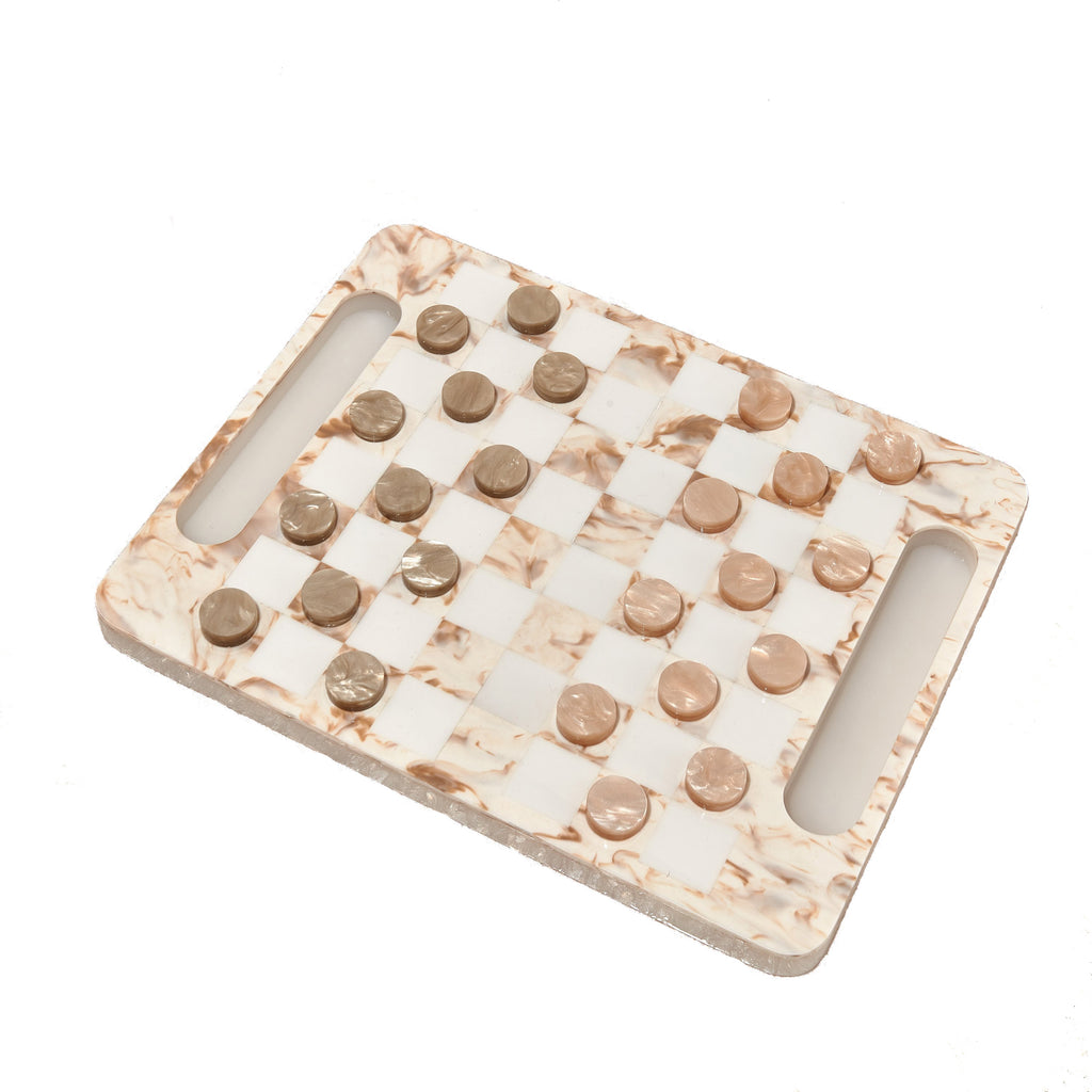 Checkers in Burnt Agate Marble