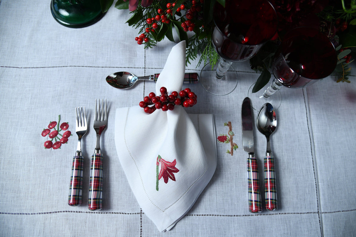 Red Berry Napkin Rings (4) Christmas Trumpet Chefanie 