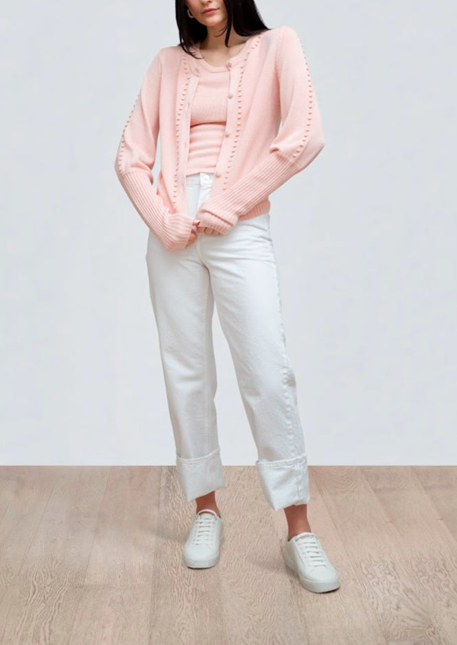 The Chelsea Cardigan in Pale Pink