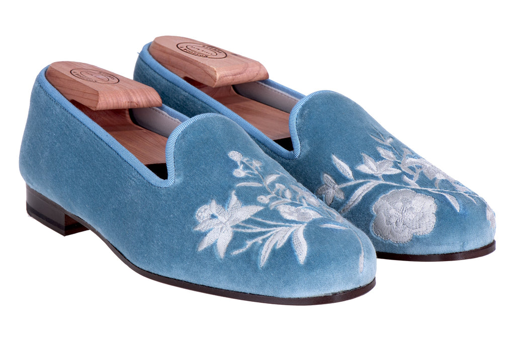 Fashion Mens Comfort BLUE SUEDE Palm Slippers