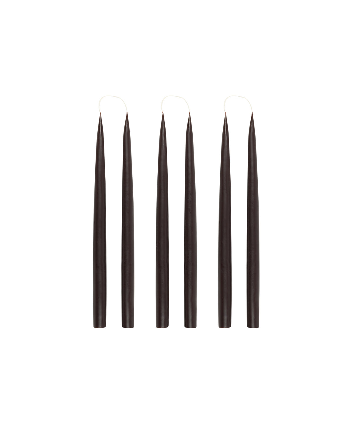 Rebecca Udall Set of 6 35cm Danish Taper Candles, Chocolate Brown