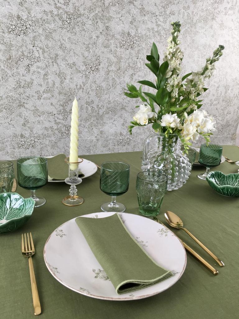 Cimen Napkin with Green Small Trim, Set of 4