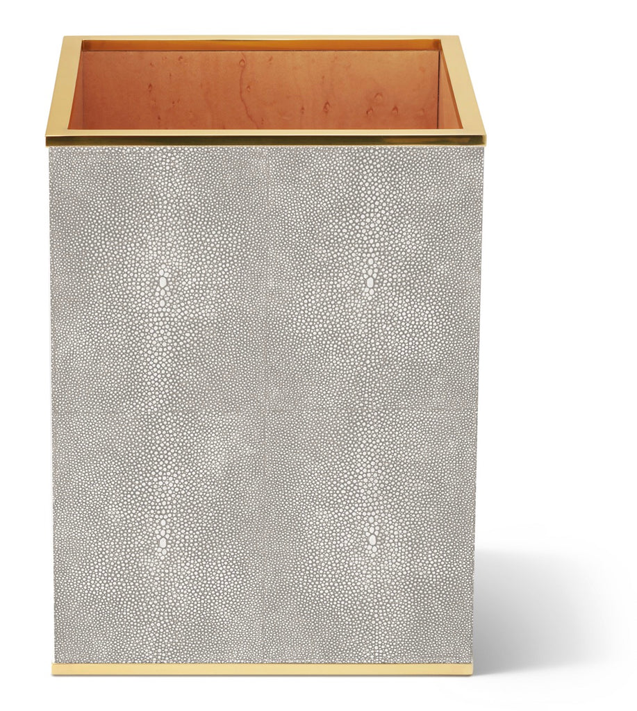 Classic Shagreen Waste Basket in Dove
