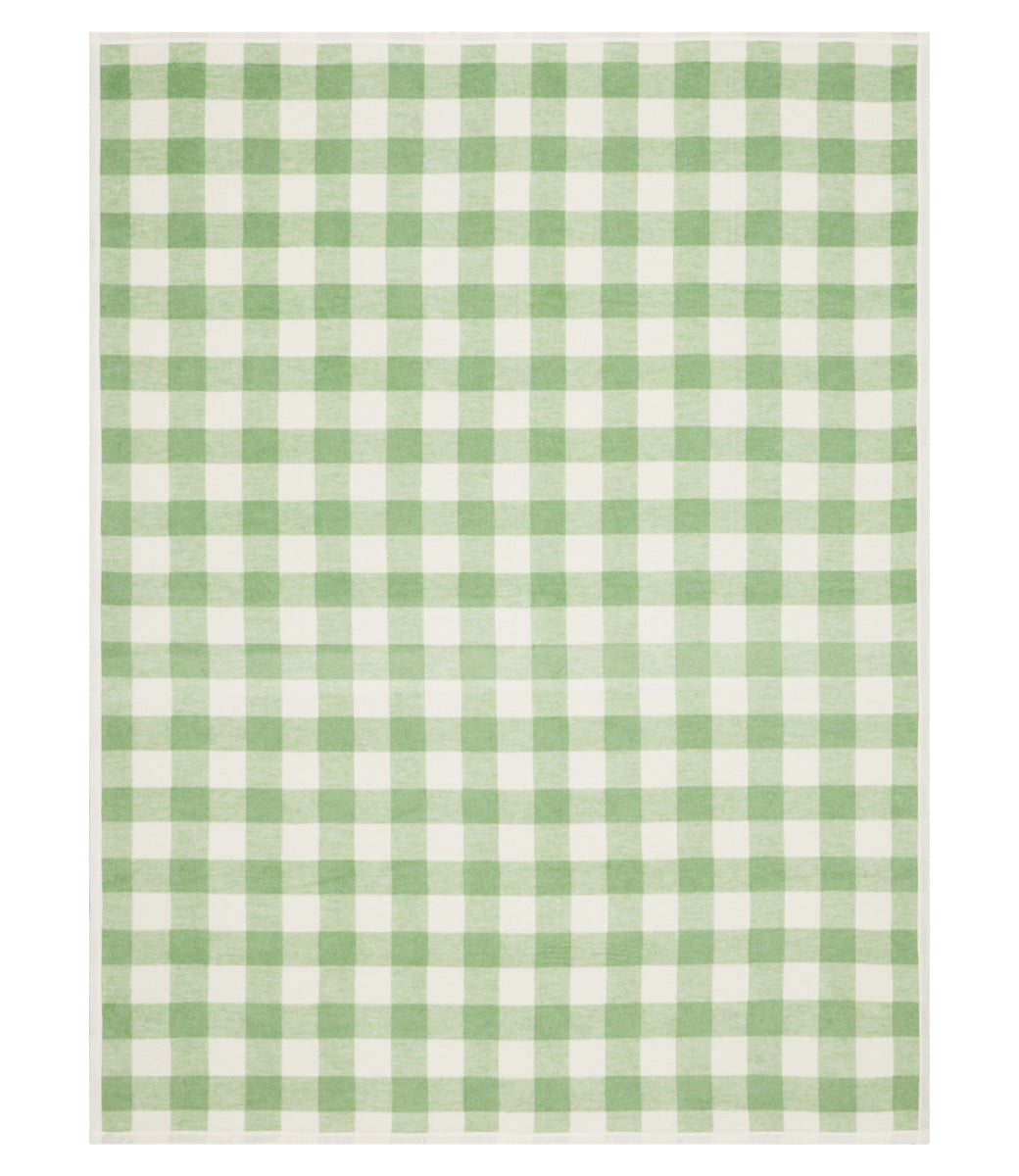 Classic Gingham Sage Blanket