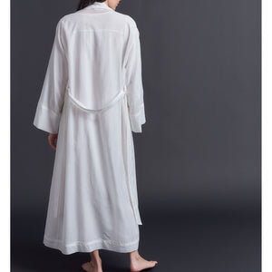Claudette Pearl Silk Cotton Robe