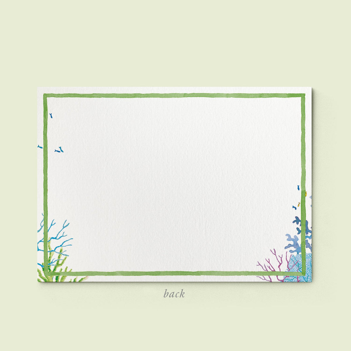 Blue Corals Stationery Cards, Personalized Set of 50