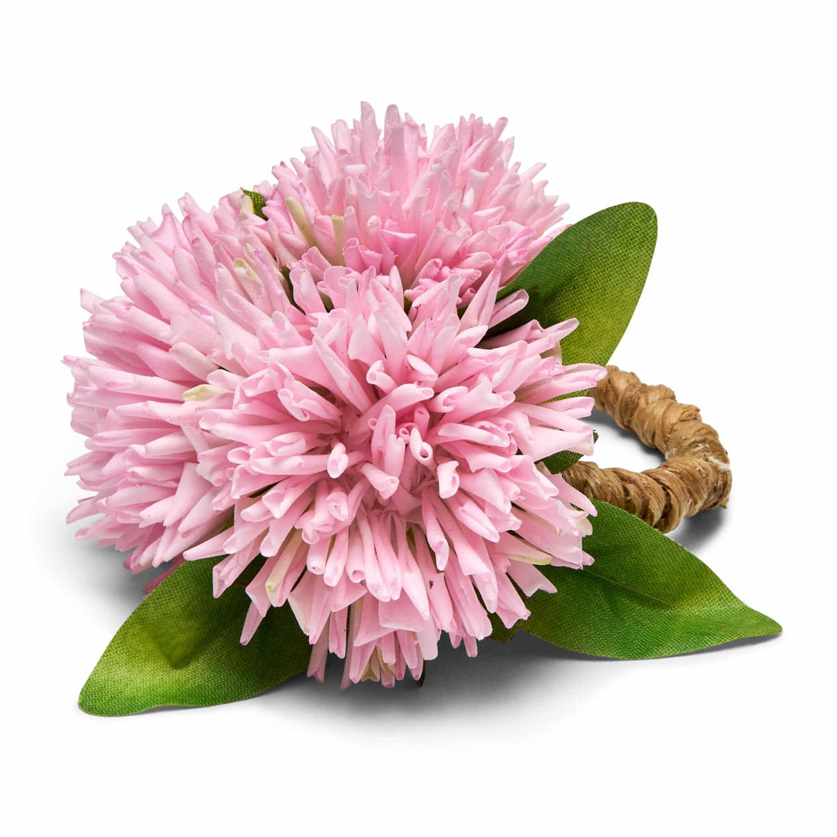 Deborah Rhodes Pink Clover Spray Napkin Ring, Set of 4