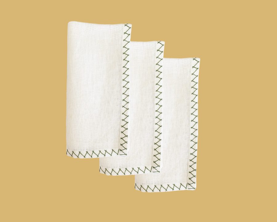 zig zag napkin green