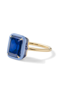 Rectangular Blue Sapphire Cocktail Ring
