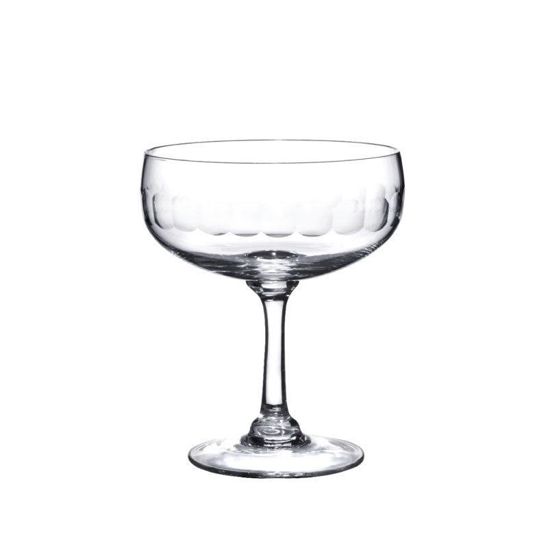 Crystal Cocktail Glasses with Lens Design, Set of Four