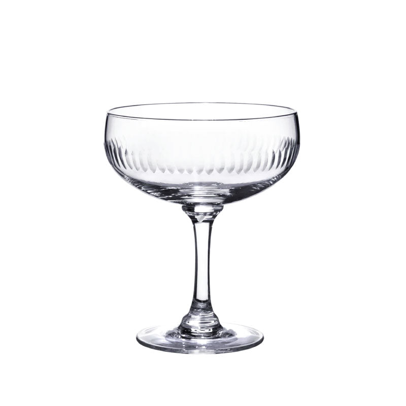 Crystal Cocktail Glasses with Spears Design, Set of Four