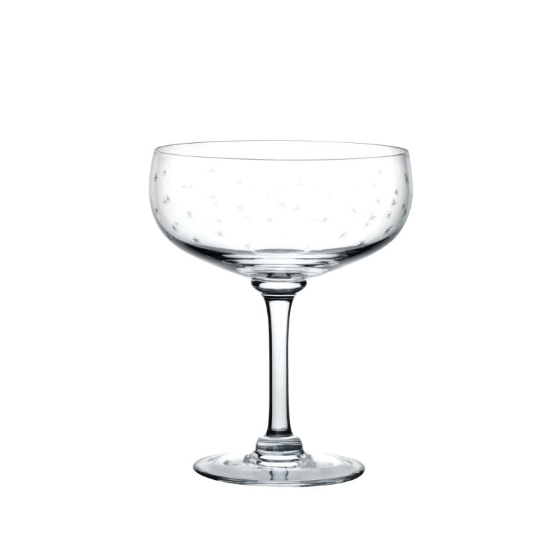 Crystal Cocktail Glasses with Stars Design, Set of Four