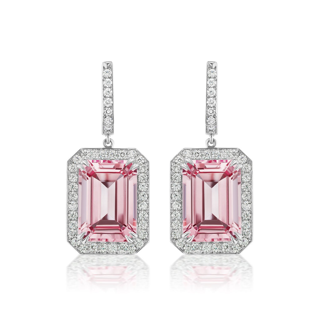 Constellation Pink Topaz & Diamond Earrings