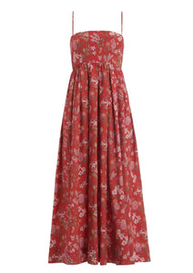 Nicole Dress in Red with Pink Floral