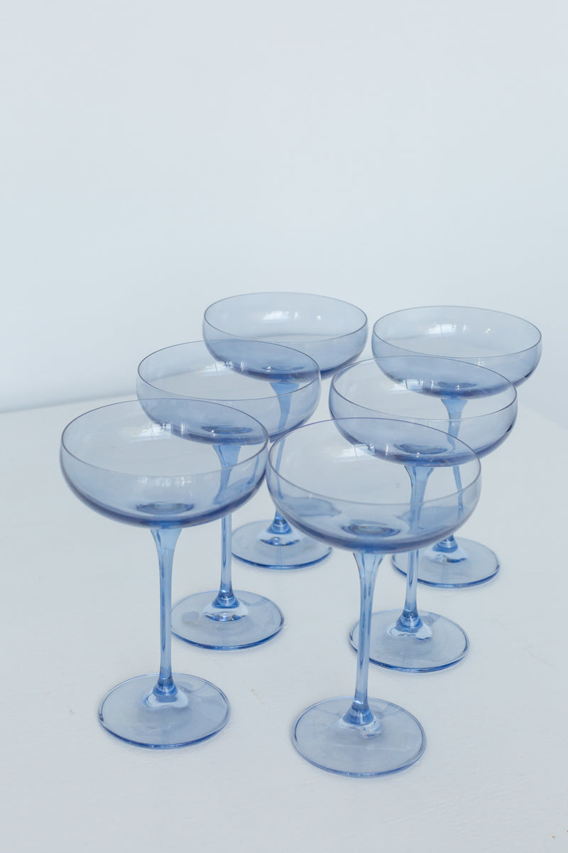 Champagne Coupe Stemware - Set of 6 (Cobalt Blue)