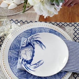 Crabs Blue Canapé Plates Boxed Set/4 - Caskata