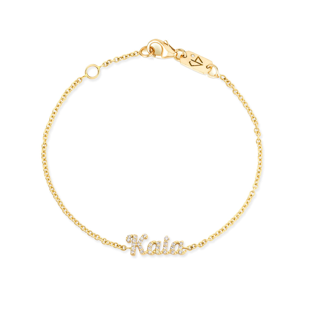 Small Cuban Link All Gold Name Bracelet – Lola James Jewelry