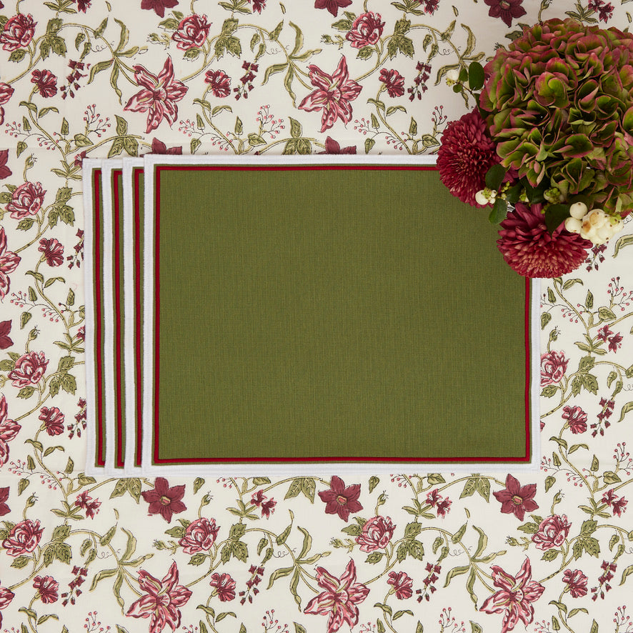 Festive Green Placemats, Set of 4