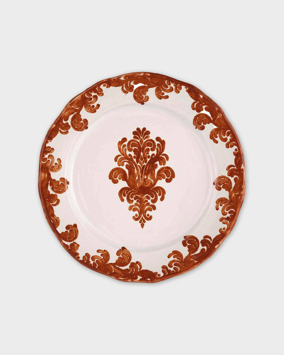Damask Dinner Plate, Natural
