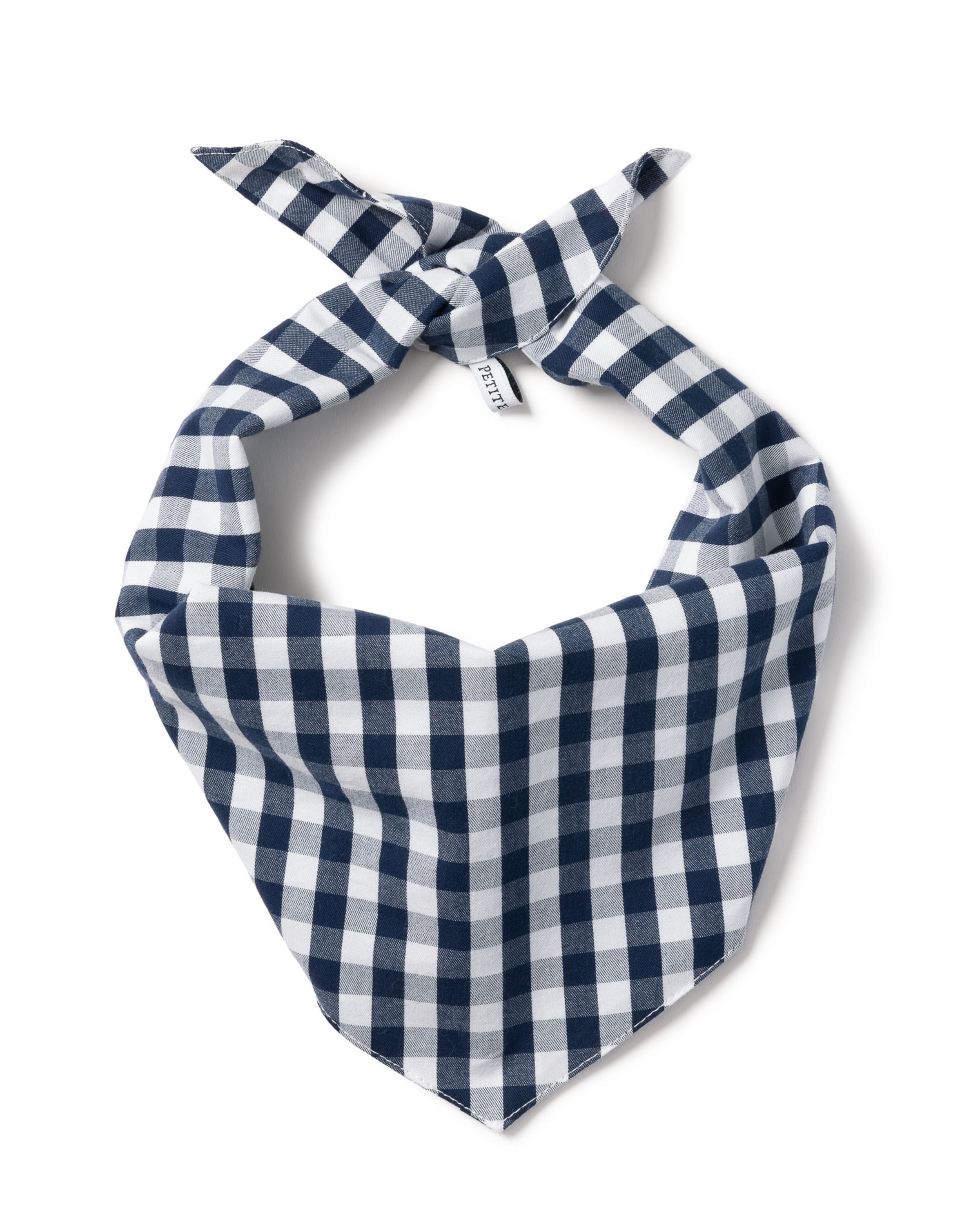 Navy Gingham Dog Bandana