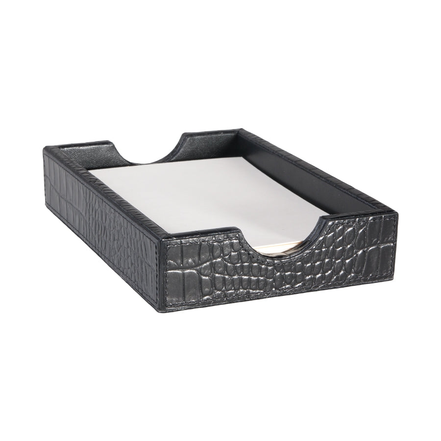 Memo Tray in Crocodile Embossed Leather