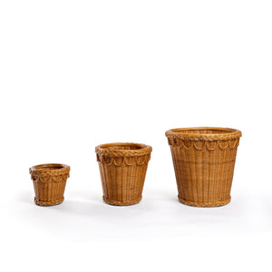 Photo of Sharland-England's Pinet plant pots, hand-crafted from 100% natural rattan  Edit alt text