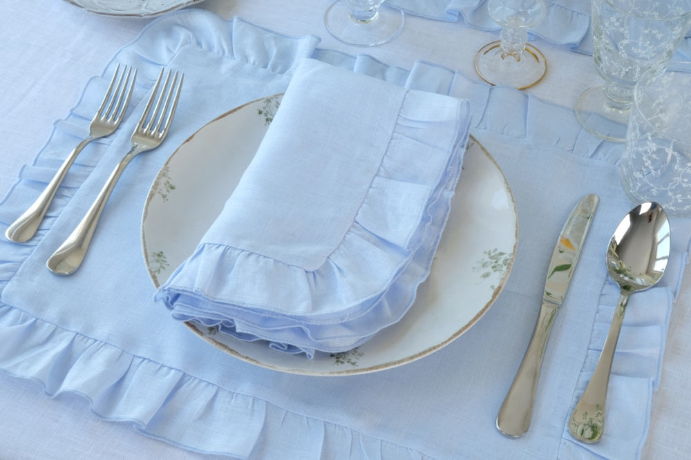 Ruffles Mavi Napkin and Placemat, Set of 2