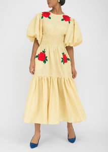 Sandras Floral Embroidered Midi Dress