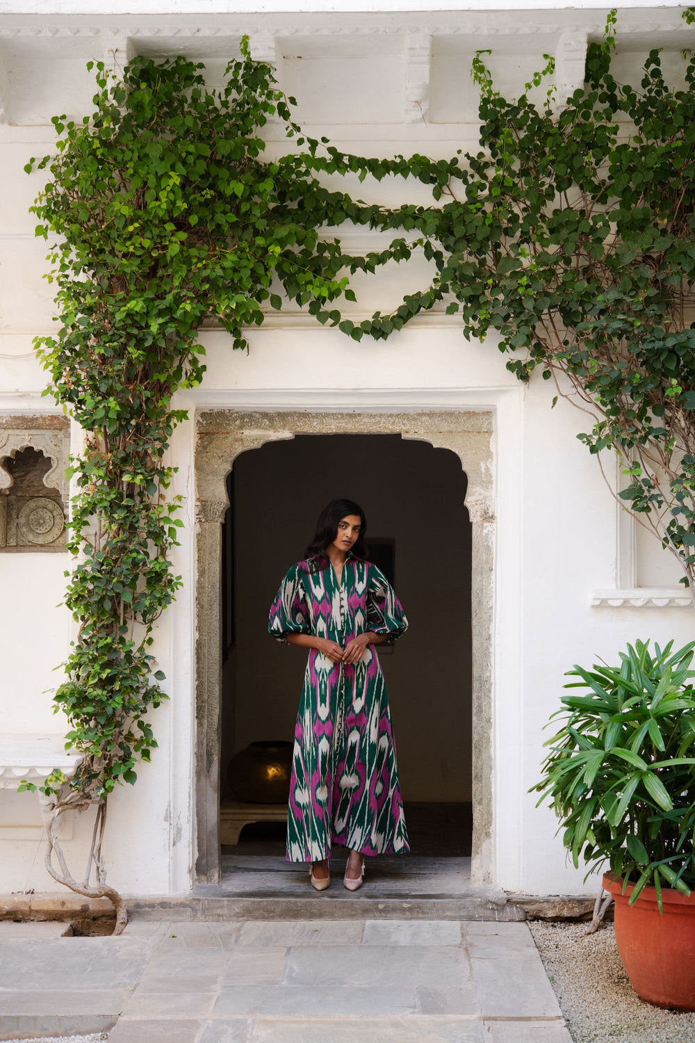 Green Jodhpur Dress Over The Moon