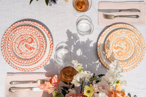 Casa Melocoton Salad Plate with Traditional Designs