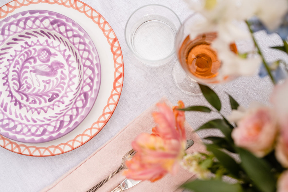 Casa Lila Salad Plate with Traditional Designs