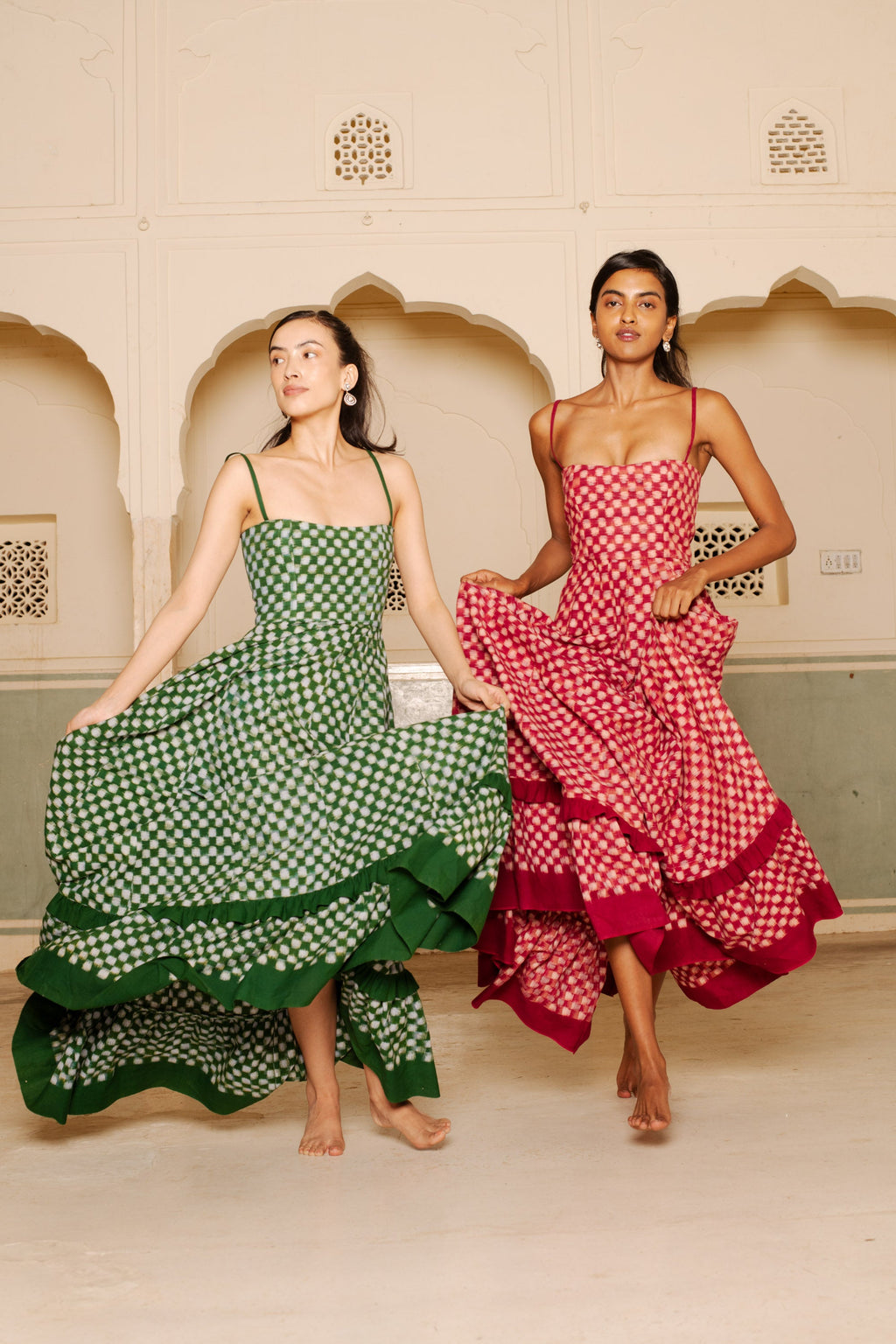 Checkmate Dress in Green S Checkmate Dress in Green S