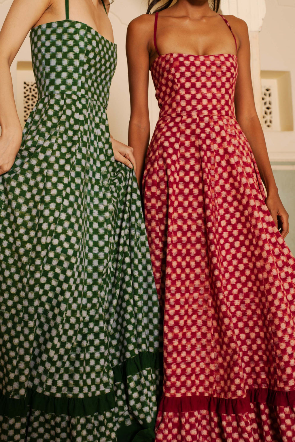 Checkmate Dress in Green S Checkmate Dress in Green S