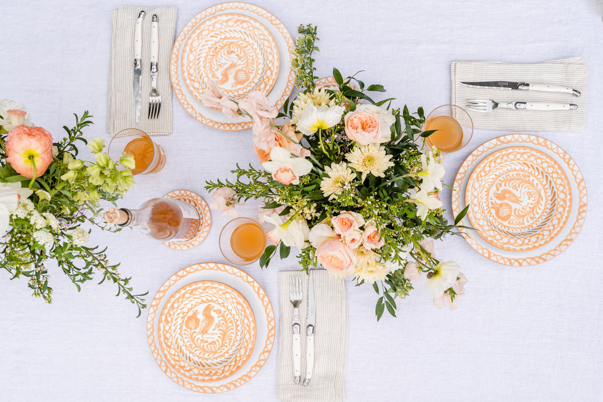 Casa Melocoton Salad Plate with Traditional Designs