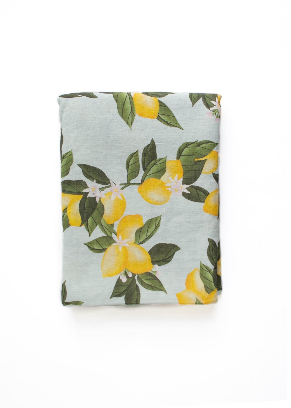 Linen Coverlet in Lemon Print