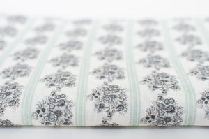 Linen Coverlet in Floral Stripe