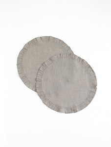 Linen Ruffle Placemats, Set of 2