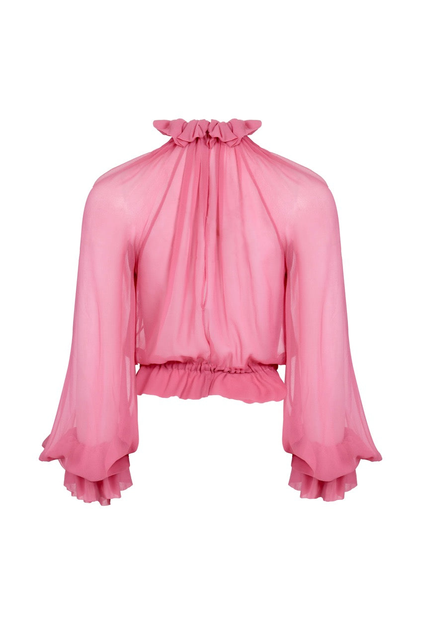 Tortugas Chiffon Blouse in Pink