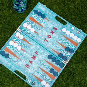 Hamptons Backgammon Board in Blue