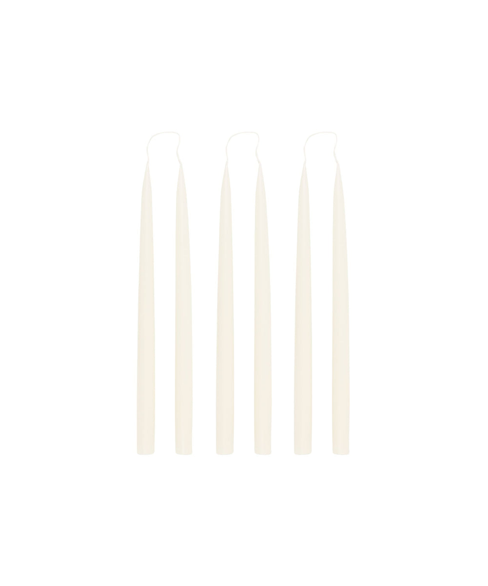 Rebecca Udall Set of 6 35cm Danish Taper Candles, soft off White cream 