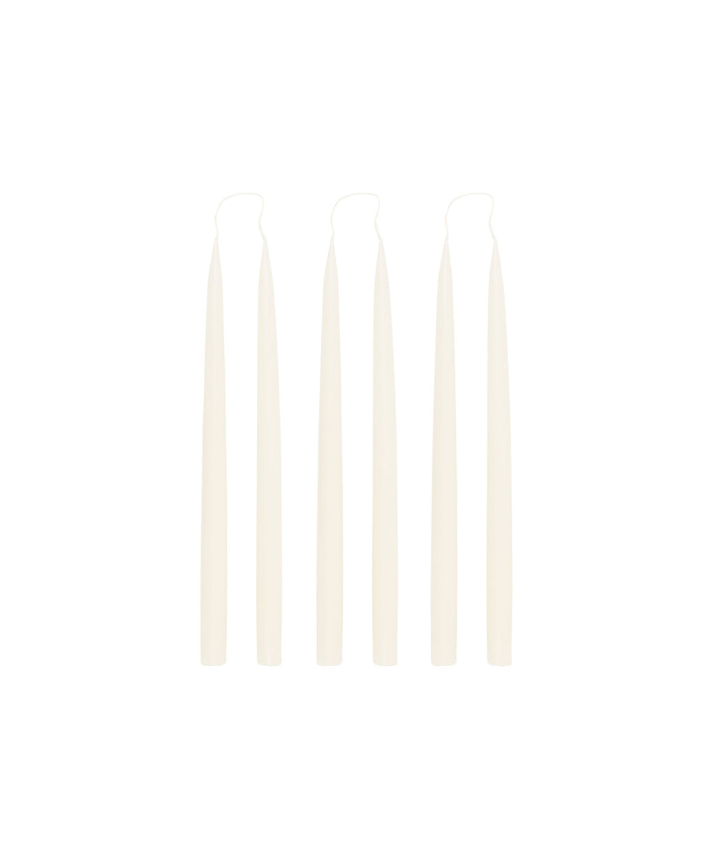 Rebecca Udall Set of 6 35cm Danish Taper Candles, soft off White cream 