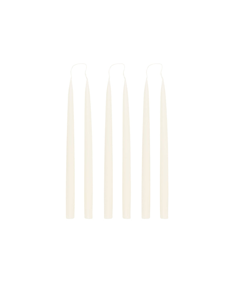 Rebecca Udall Set of 6 35cm Danish Taper Candles, soft off White cream 
