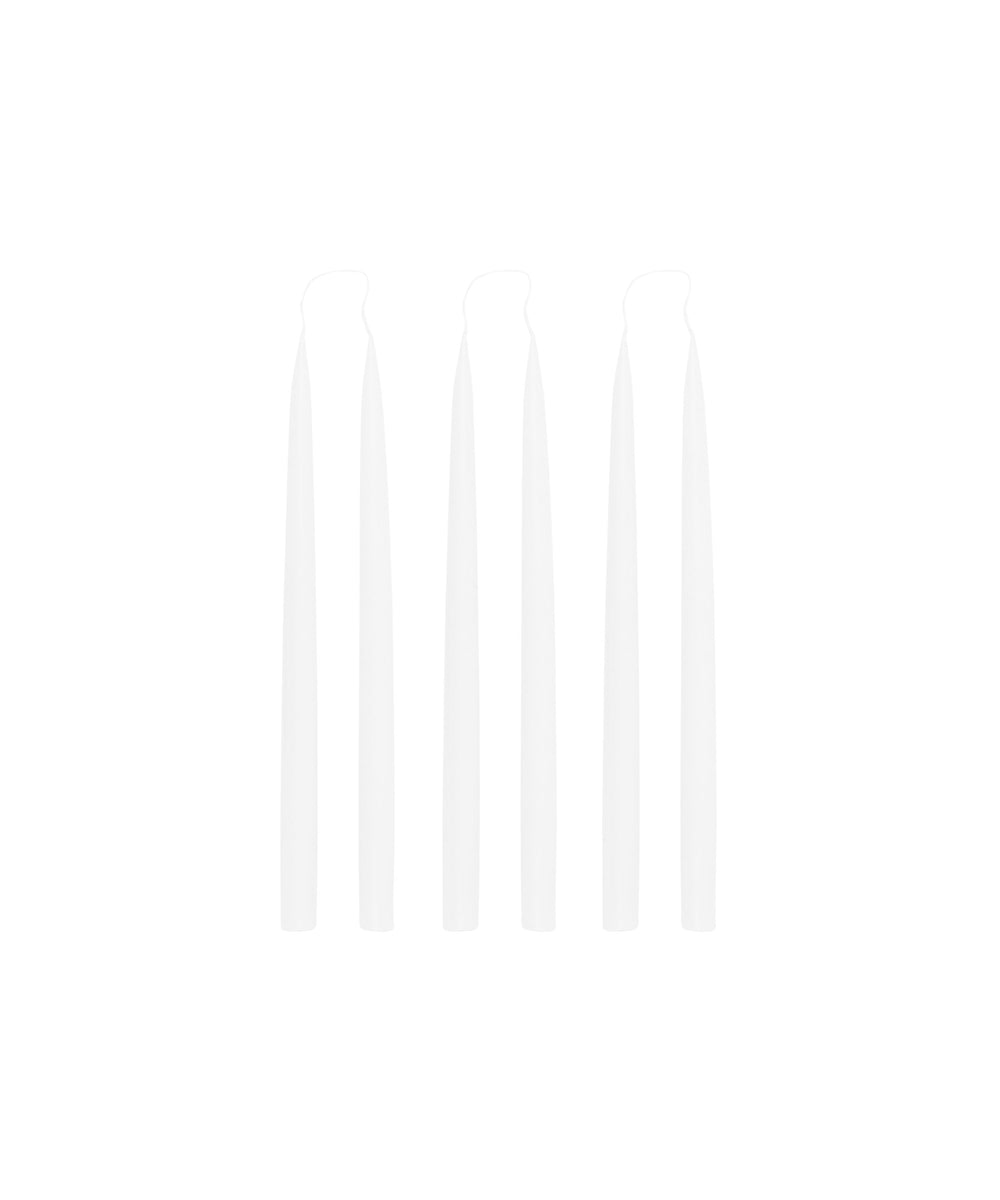 Danish Taper Candles in Bright White, Set of 6