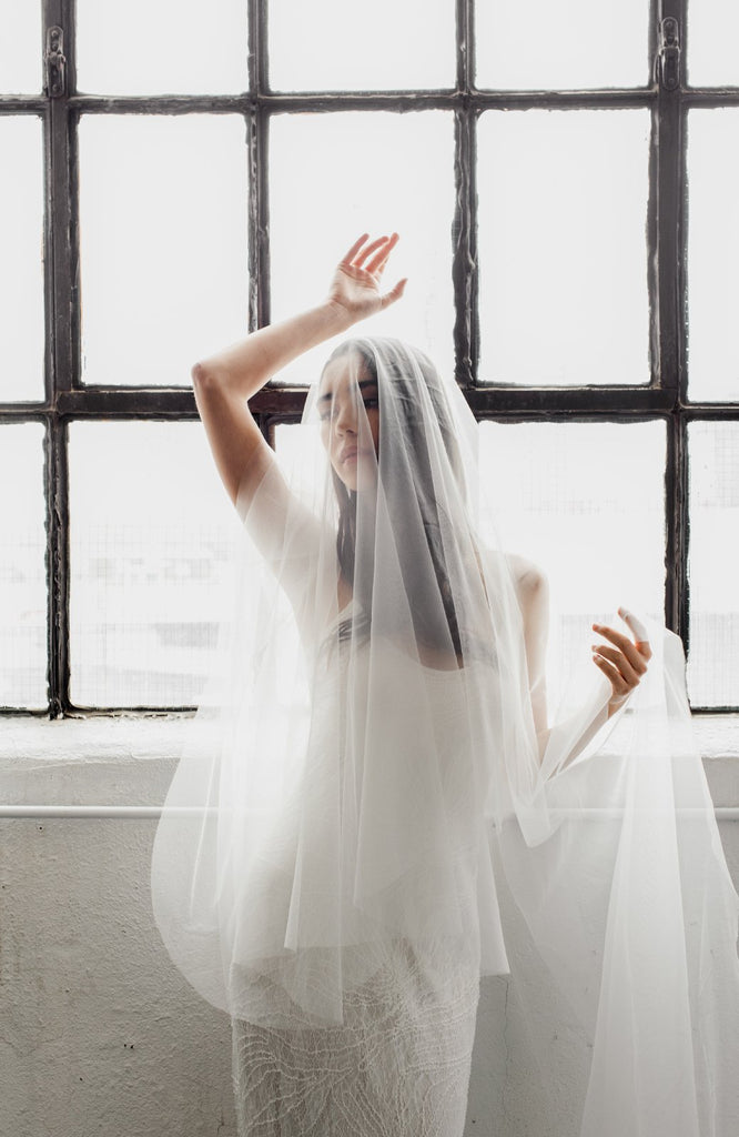 Classic Silk Tulle Drop Wedding Veil- Daphne Newman Over The Moon