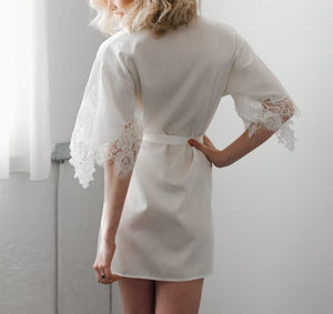 Emily White Cotton Robe