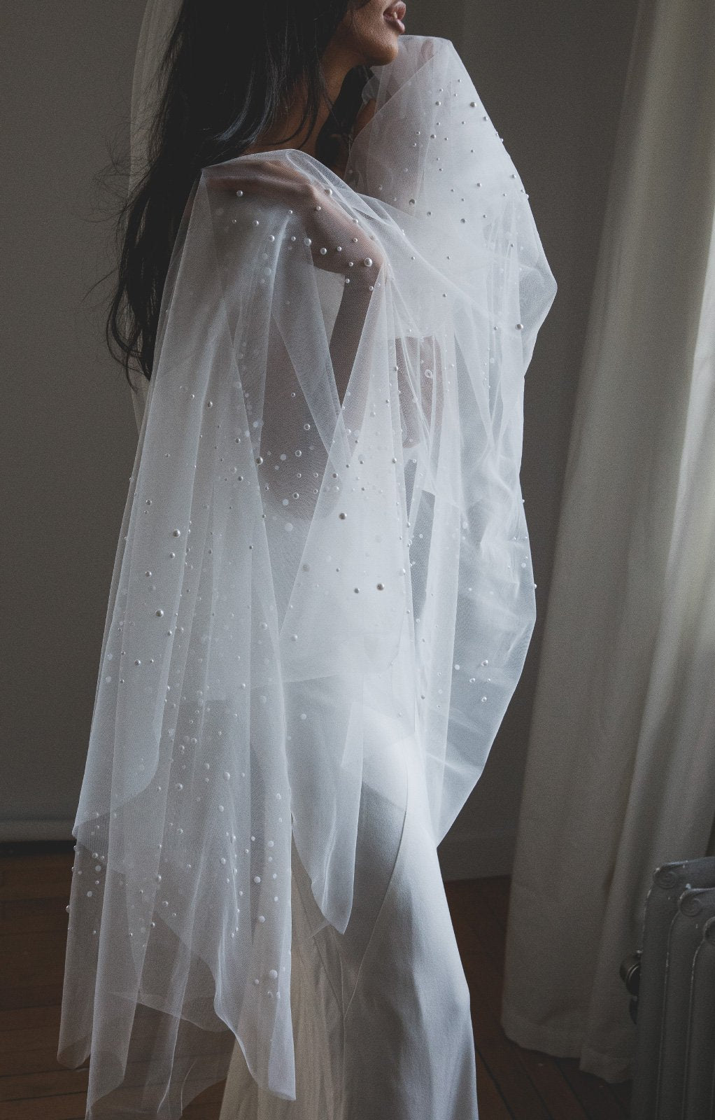 Kennedy Pearl Embellished Wedding Veil