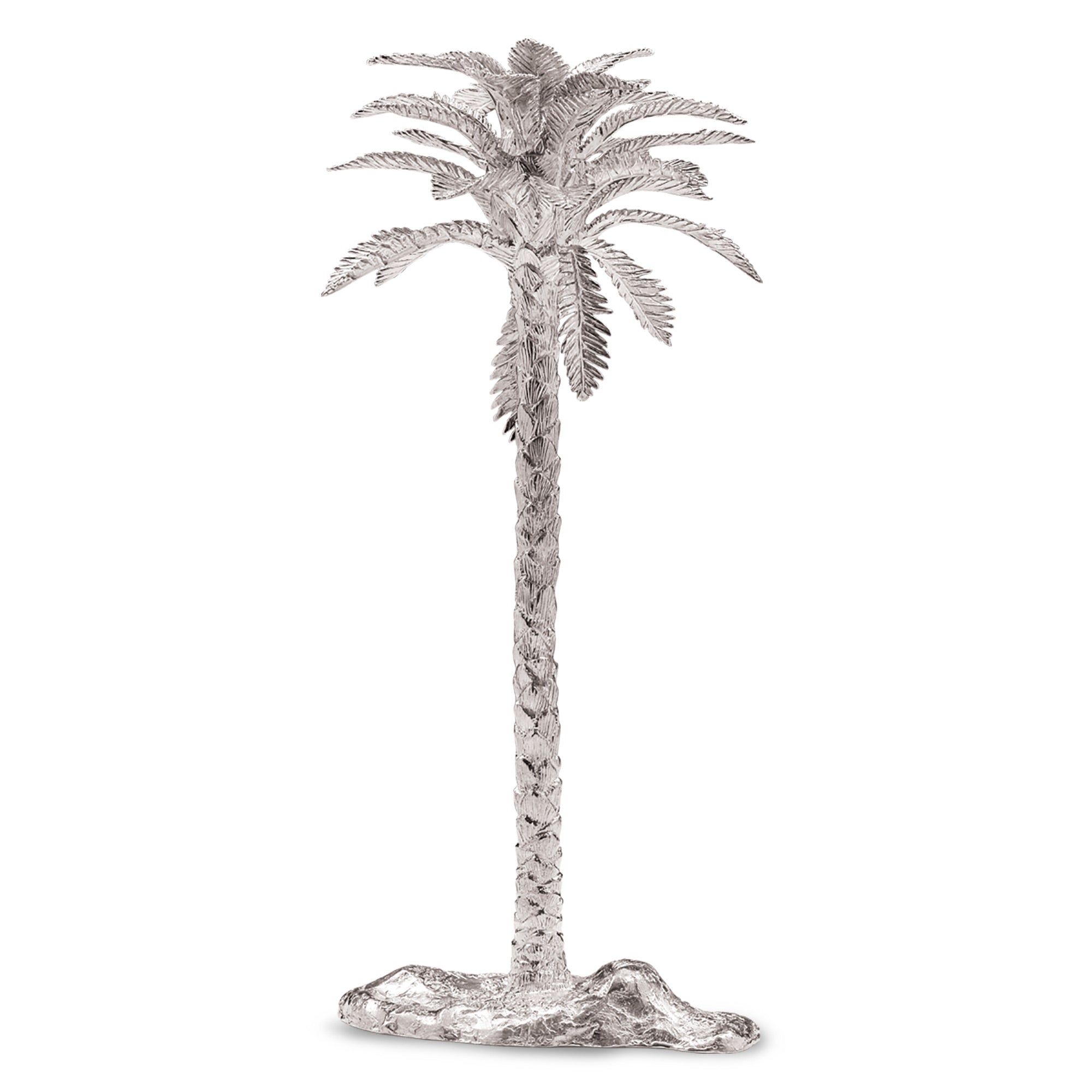 Date Palm Tree Candle Holder in Silver - No. 4
