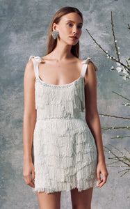Diana White Fringe Mini Dress