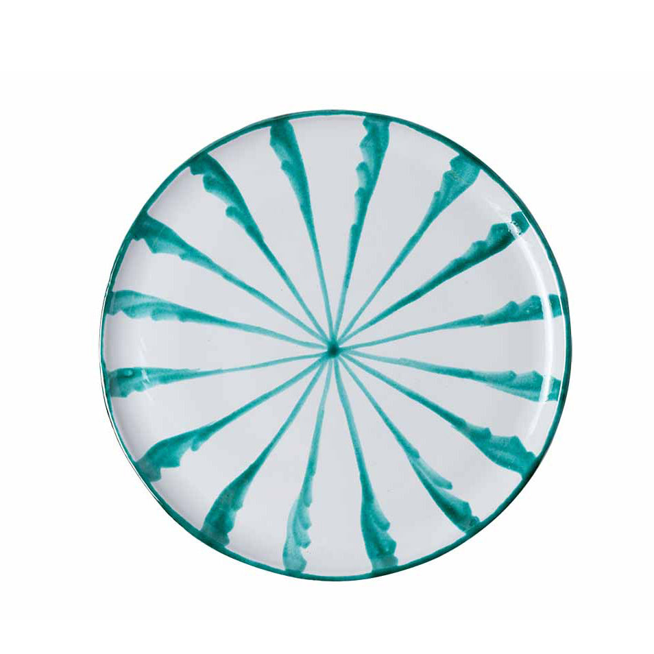 Casa Verde Dinner Plate with Candy Cane Stripes