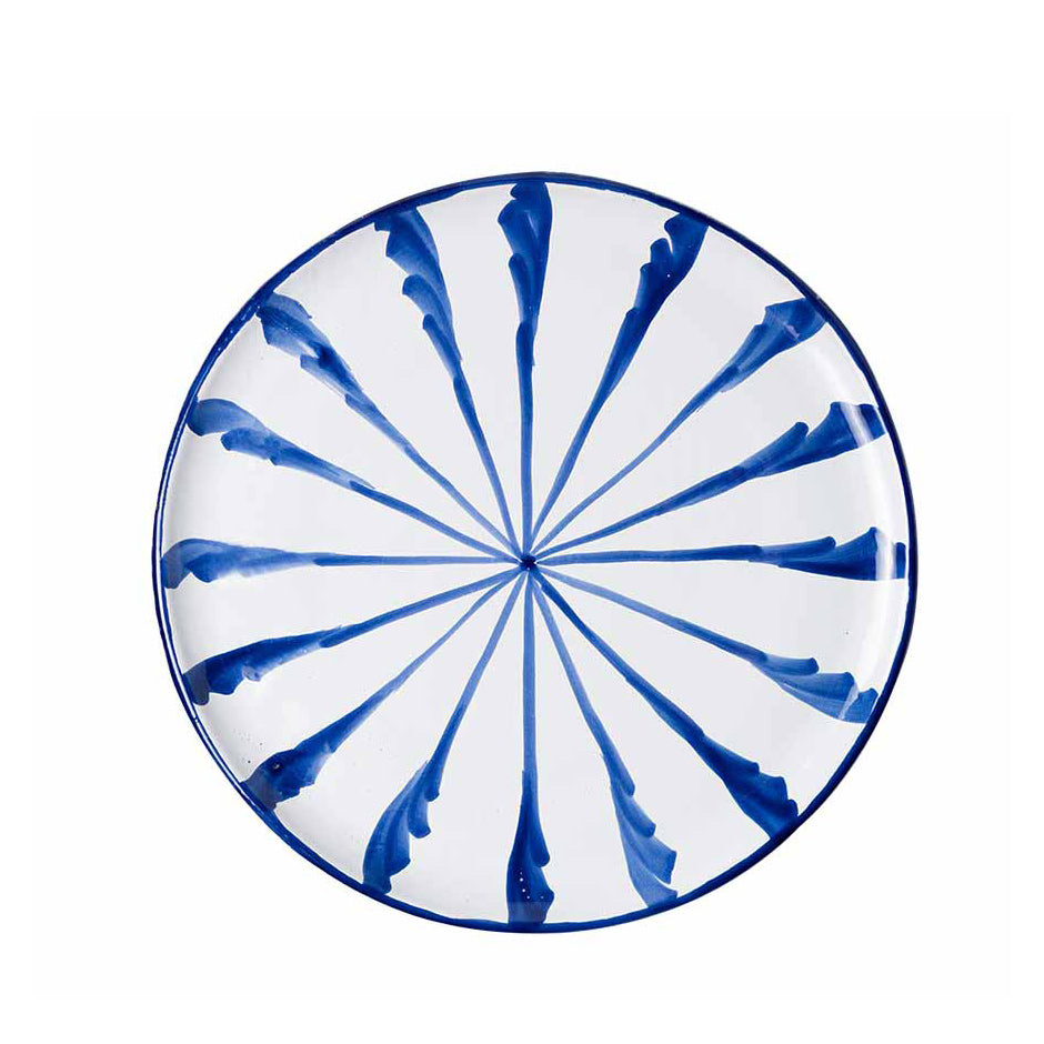 Casa Azul Dinner Plate with Candy Cane Stripes